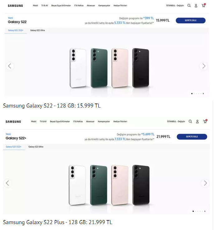Samsung Galaxy serisine dev zam